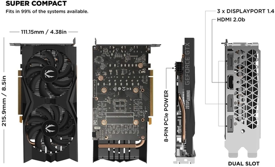 کارت گرافیک 192 بیتی Mining Rig کارت گرافیک ZOTAC Gaming GeForce GTX 1660 6GB GDDR5